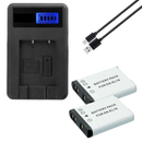 [Combo Pack] 2x EN - EL19 1200mAh Rechargeable Batteries with LCD USB Charger | Replacement for Nikon CoolPix S100, S3100, S3500, S2500 (2 Batteries + Charger) - Battery Mate