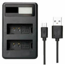 [Combo Pack] 2x LP - E10 2550mAh Rechargeable Batteries with LCD Dual USB Charger | Replacement for Canon EOS 1500D, 1300D, 1200D, 1100D, Kiss X50, 3000D (2 Batteries + Charger) - Tavice