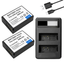[Combo Pack] 2x LP - E10 2550mAh Rechargeable Batteries with LCD Dual USB Charger | Replacement for Canon EOS 1500D, 1300D, 1200D, 1100D, Kiss X50, 3000D (2 Batteries + Charger) - Battery Mate