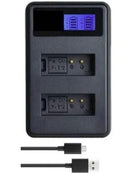 [Combo Pack] 2x LP - E12 1200mAh Rechargeable Batteries with Dual USB Charger | Replacement for Canon EOS M, M2, M10, M50, M100, 100D Rebel SL1 (2 Batteries + Charger) - Battery Mate