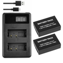 [Combo Pack] 2x LP - E17 1040mAh Rechargeable Batteries with Dual USB Charger | Replacement for Canon EOS 200D, 750D, 760D, 800D, M3, M5, T6i, T6s, Kiss X8i (2 Batteries + Charger) - Tavice