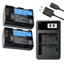 [Combo Pack] 2x LP - E6 3150mAh Rechargeable Batteries with Dual USB Charger | Replacement for Canon EOS 5D Mark III/II, 6D, 7D, 80D, 70D, 60D (2 Batteries + Charger) - Tavice