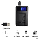 [Combo Pack] 2x NB - 13L 1250mAh Rechargeable Batteries with Smart LCD USB Charger | Replacement for Canon PowerShot G7X, G7X Mark II, G9X, G5X (2 Batteries + Charger) - Battery Mate