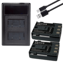 [Combo Pack] 2x NB - 2L / NB - 2LH 1500mAh Rechargeable Batteries with Dual USB LCD Charger | Replacement for Canon EOS 350D, 400D, Rebel XT, XTi, Kiss N, G7, G9, S30–S80 (2 Batteries + Charger) - Battery Mate