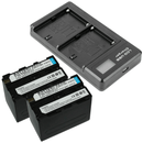 [Combo Pack] 2x NP - F970 8700mAh Rechargeable Batteries with Smart LCD USB Charger | Replacement for Sony NP - F970 / NP - F960 (2 Batteries + Charger) - Battery Mate