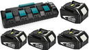 [Combo Pack] 4x 18V 6.0Ah Batteries for Makita + 4 Port Charger - Tavice