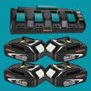 [Combo Pack] 4x 18V 6.0Ah Batteries for Makita + 4 Port Charger - Tavice