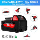 Compatible 18V 6.0Ah Lithium XC Battery For Milwaukee M18 48-11-1840 48-11-1860 Extended - Tavice