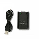 Compatible Battery + USB Charger Cable Pack for XBOX 360 Wireless Controller - Tavice