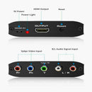 Component Video & L/R RCA Stereo Audio to HDMI Converter Adapter for DVD Xbox PS - Tavice