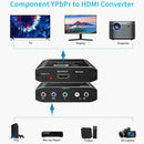 Component Video & L/R RCA Stereo Audio to HDMI Converter Adapter for DVD Xbox PS - Tavice