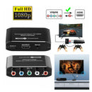 Component Video & L/R RCA Stereo Audio to HDMI Converter Adapter for DVD Xbox PS - Tavice