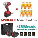 Cordless Power Impact Wrench Brushless Rattle Gun Drill Tool Socket w/ 2 Battery - Tavice