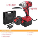 Cordless Power Impact Wrench Brushless Rattle Gun Drill Tool Socket w/ 2 Battery - Tavice