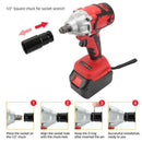 Cordless Power Impact Wrench Brushless Rattle Gun Drill Tool Socket w/ 2 Battery - Tavice