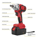 Cordless Power Impact Wrench Brushless Rattle Gun Drill Tool Socket w/ 2 Battery - Tavice