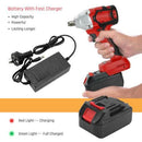 Cordless Power Impact Wrench Brushless Rattle Gun Drill Tool Socket w/ 2 Battery - Tavice