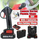 Cordless Rechargeable Electric Pruning Shears Secateur Branch Cutter + 2 Batteries - Tavice