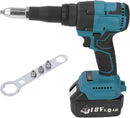 Cordless Rivet Gun 360W Heavy Duty Electric Rivet Gun Brushless Kit with Wrench for 0.1-0.2in Rivets & 18V Lithium Ion Battery - Tavice