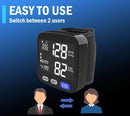 Digital Wrist Blood Pressure Monitor BP Machine Large Cuff Auto Wireless Black - Tavice