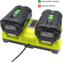 Dual Charger for Ryobi 36V 40V Battery Charger BPL3626 BPL3640 OP4040 BCL3620 - Tavice