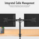 Dual LCD / LED Monitor Desk Mount Stand Heavy Duty Fully Adjustable fits 2 Screens up to 27" - Tavice