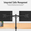 Dual LCD / LED Monitor Desk Mount Stand Heavy Duty Fully Adjustable fits 2 Screens up to 27" - Battery Mate