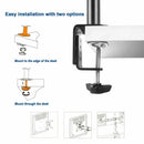 Dual LCD / LED Monitor Desk Mount Stand Heavy Duty Fully Adjustable fits 2 Screens up to 27" - Tavice