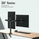 Dual LCD / LED Monitor Desk Mount Stand Heavy Duty Fully Adjustable fits 2 Screens up to 27" - Tavice