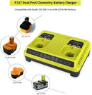 Dual Port Rapid Charger P117 for Ryobi One + Plus P108 Li - ion Ni - CD Ni - MH 18V AU - Tavice