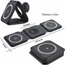 Foldable 3-in-1 Wireless Charger with Magnetic Charging Pad, Fast Charging Station, and Portable Stand - Tavice