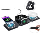Foldable 3-in-1 Wireless Charger with Magnetic Charging Pad, Fast Charging Station, and Portable Stand - Tavice