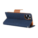 For iPhone 12 Wallet Flip Denim Case Cover - Tavice