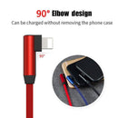 For iPhone 12 X 7 8 XS Braided 90 Degree Compact Cable USB Data Charger Cord - Battery Mate