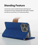 For iPhone XS Wallet Flip Denim Case Cover - Tavice