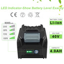 For Makita 40V 191B26-6 Li-ion 4Ah XGT Battery 4000mAh 40V BL4040 Li-ion Battery - Tavice