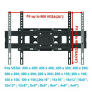 Full Motion TV Wall Mount Bracket 32 36 37 40 42 47 50 52 55 60 65 70 inch - Tavice