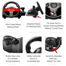 Gaming Racing Steering Wheel | 270 Degree Driving Force Sim with Responsive Gear and Pedals - Tavice