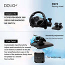 Gaming Racing Steering Wheel | 270 Degree Driving Force Sim with Responsive Gear and Pedals - Tavice