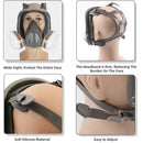 Gas Mask 7 in 1 Full Face Chemical Spray Painting Respirator Vapour 6800 - Tavice