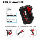 Generic Batteries for Milwaukee 18V 6.0Ah Battery Replacement | M18 Compatible Li-ion Battery | 4 Pack - Tavice