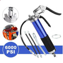 Grease Gun Pressure Pistol Grip Dual Flow 6000PSI Flex Hose Industrial Quality - Tavice