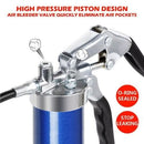 Grease Gun Pressure Pistol Grip Dual Flow 6000PSI Flex Hose Industrial Quality - Tavice