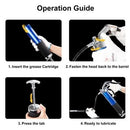 Grease Gun Pressure Pistol Grip Dual Flow 6000PSI Flex Hose Industrial Quality - Tavice