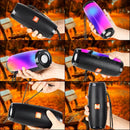 Green LED Bluetooth Speaker with Radio and Music Light Features - Tavice