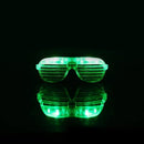 Green LED Glasses Light Up Shutter Shades Sunglasses Glow In The Dark Neon Party Toys - Tavice