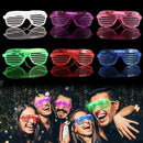 Green LED Glasses Light Up Shutter Shades Sunglasses Glow In The Dark Neon Party Toys - Tavice