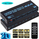 HDMI Matrix Switch 4x4 4K HDMI Matrix Switcher Splitter 4 In 4 Out Box Extractor - Tavice