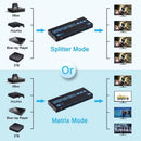 HDMI Matrix Switch 4x4 4K HDMI Matrix Switcher Splitter 4 In 4 Out Box Extractor - Tavice