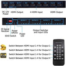HDMI Matrix Switch 4x4 4K HDMI Matrix Switcher Splitter 4 In 4 Out Box Extractor - Tavice